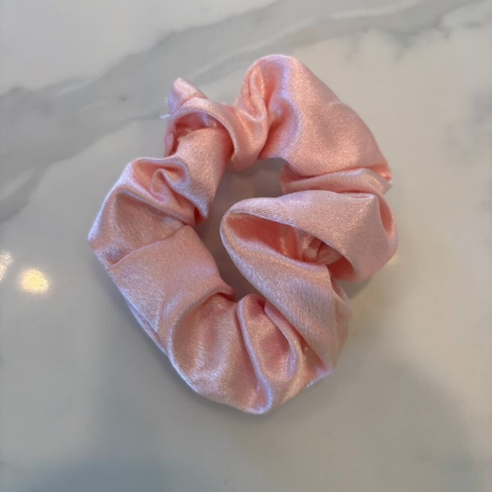 Light Pink Satin Scrunchie - Picture 2 of 2